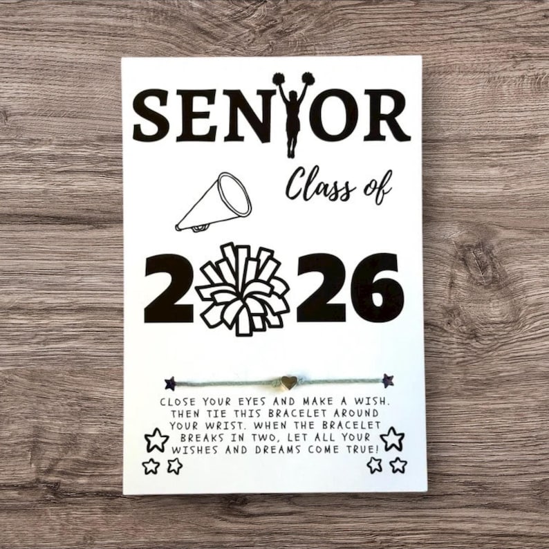 SENIOR Class of 2026 Cheer/dance Wish Bracelet Grad Party Favor ...