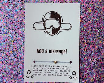 Snowboard Wish Bracelet: Ski Trip Friendship Gift