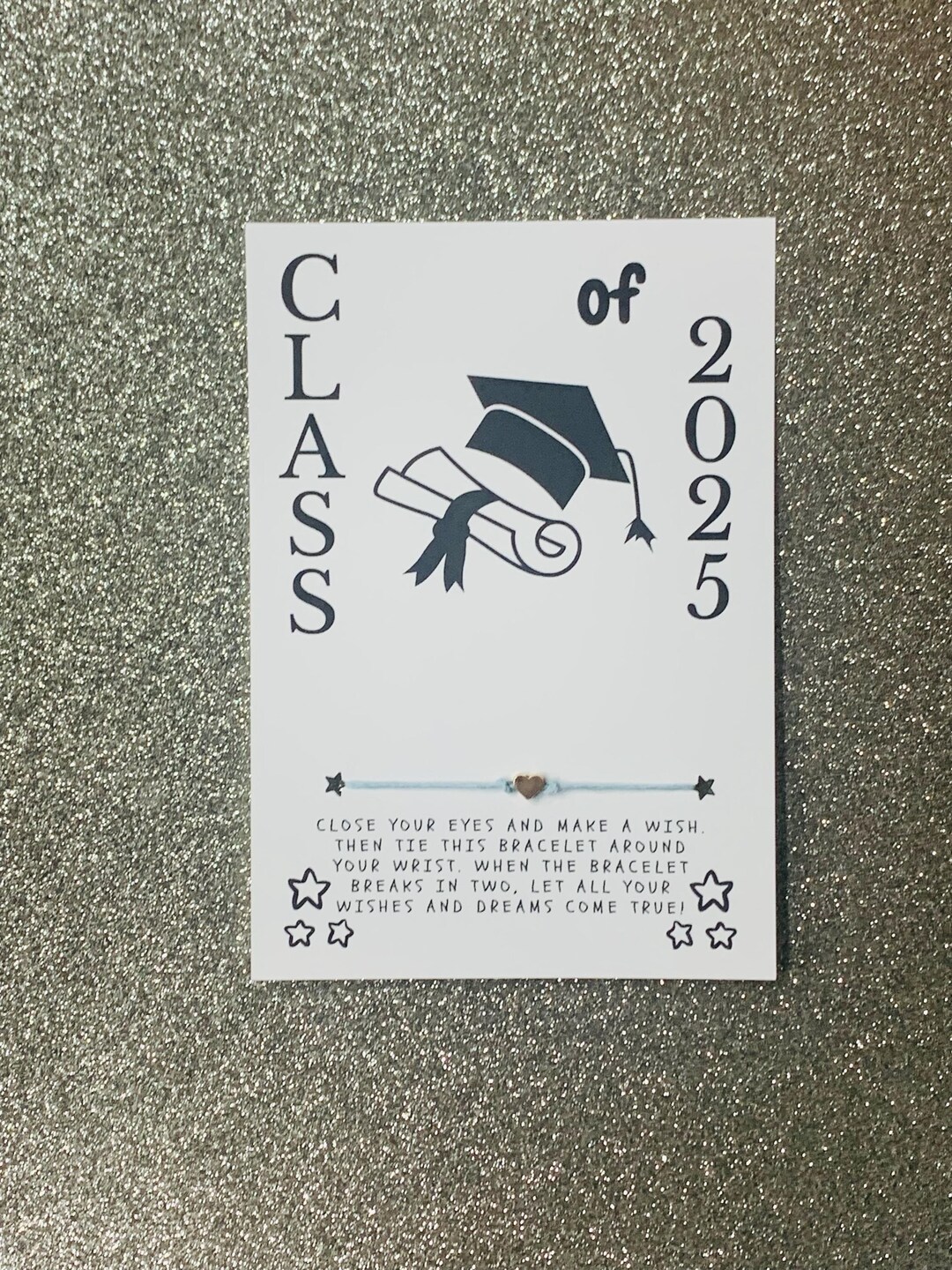 Class of 2025 Graduation Wish Bracelet & Card - Etsy