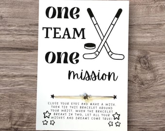 Filed Hockey, One Team One Mission Gift, Field Hockey Wish Bracelet, Field Hockey Team Gifts, End of Season Gift, Field Hockey Gift