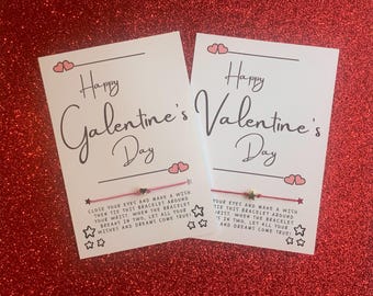 GALENTINES, Happy GALENTINE'S Day or VALENTINE's Day wish bracelet, Galentines Day Gifts, Galentines, Galentines Day, Galentines Day Card