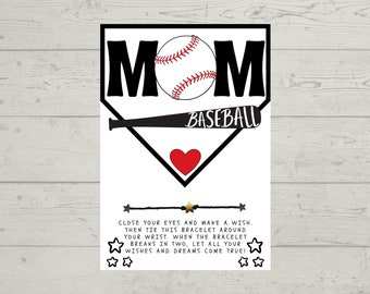 BASEBALL MOM Wish Bracelet, Sports Team Mom Party Favor, School Sports Team Player's Mom Gift, Thank You Gift for Mom, Appreciation for Mom