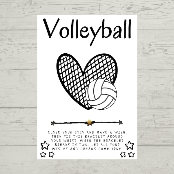 Netted Heart with Volleyball - Wish Bracelet, End of Season Gift, Senior Gift, Team Gift, Volleyball Theme Party Favor, Birthday Party Favor