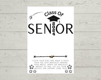 Class of 2024 Senior Gift, Wish Bracelet, Senior Year, Graduation Class Gift, End of School, Grad Gift, Senior Party Favor, Graduate Gift