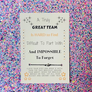 Team Inspirational Gift, Team Gift Appreciation Day Gift, Employee Gift, Work Gift, Sports Gift Team Bracelet, Team Wish Bracelet