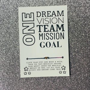 ONE Dream Vision Team Mission Goal Team Player Wish Bracelet, Team Appreciation, Employee Gift, Sports Gift, Team Bracelet, Team Wish Gift