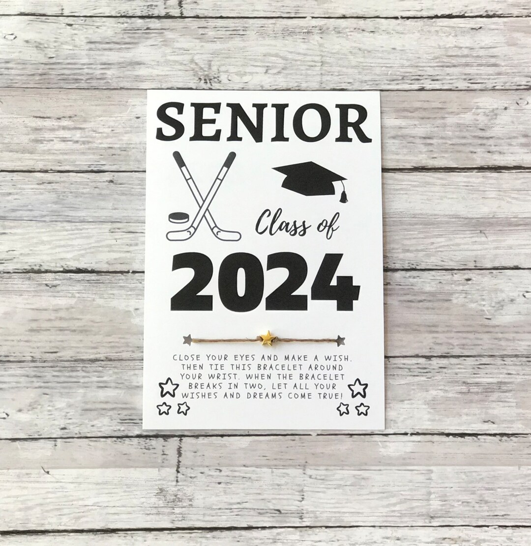 SENIOR Class of 2024 Hockey Wish Bracelet Grad Party Favor, Graduate ...