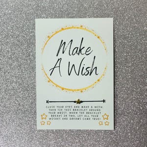 Party Favor Thank you gift Make A Wish Bracelet Make A Wish Thank You Gift Thank You Card