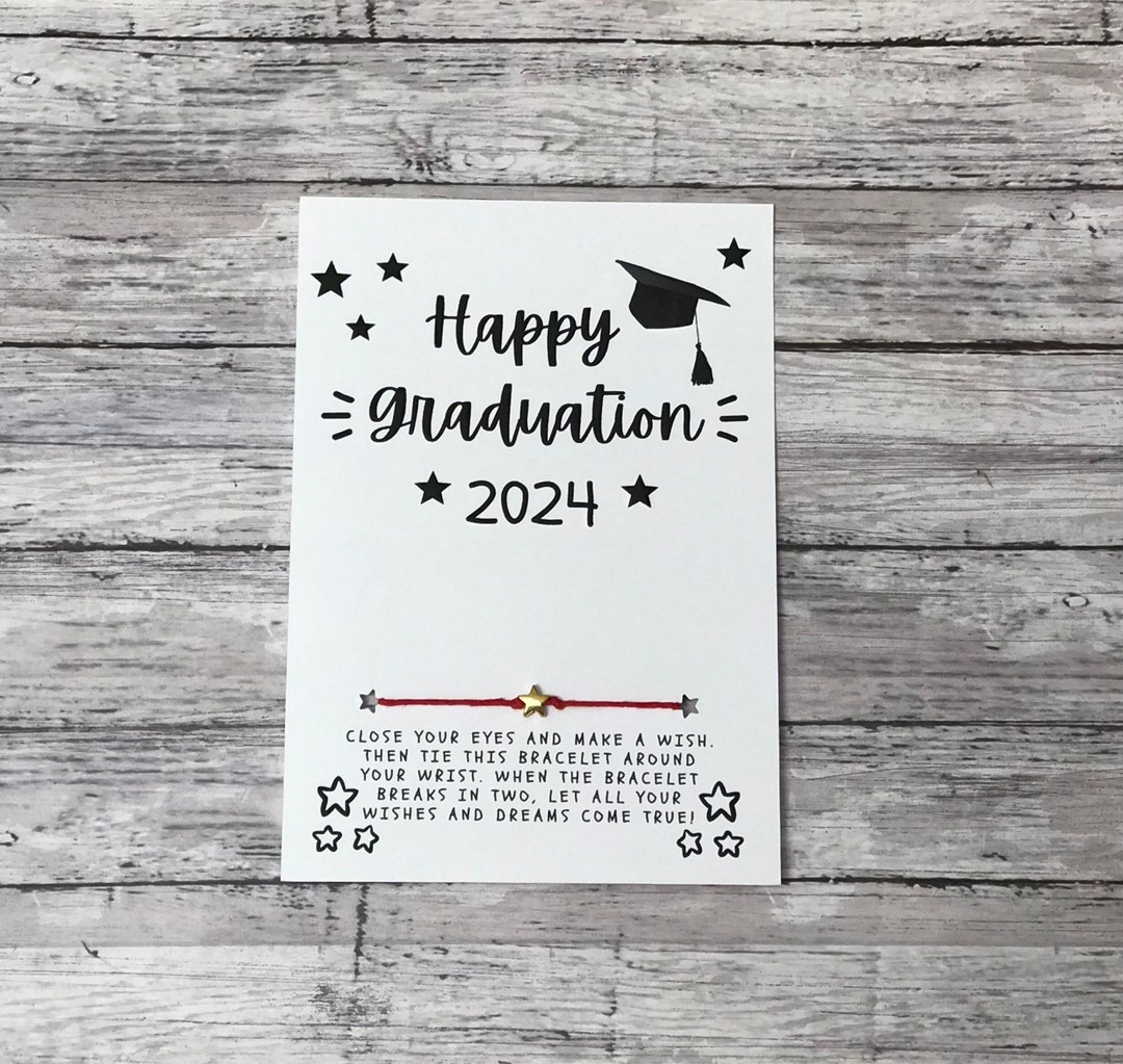 Happy Graduation Wish Bracelet 2024 Graduate Graduation Card Graduating ...