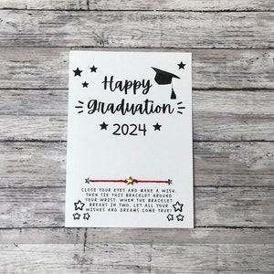 Happy Graduation Wish Bracelet 2024 Graduate | Graduation Card | Graduating Class | Middle School | High School | College ~ Personalize Card