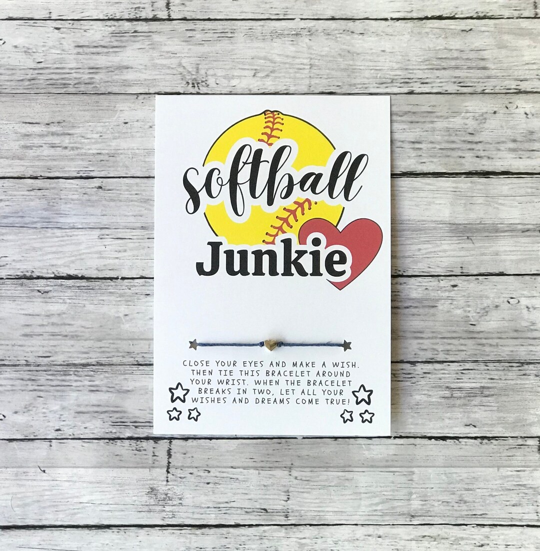 Softball Junkie Wish Bracelet Softball Team Gift Party Etsy