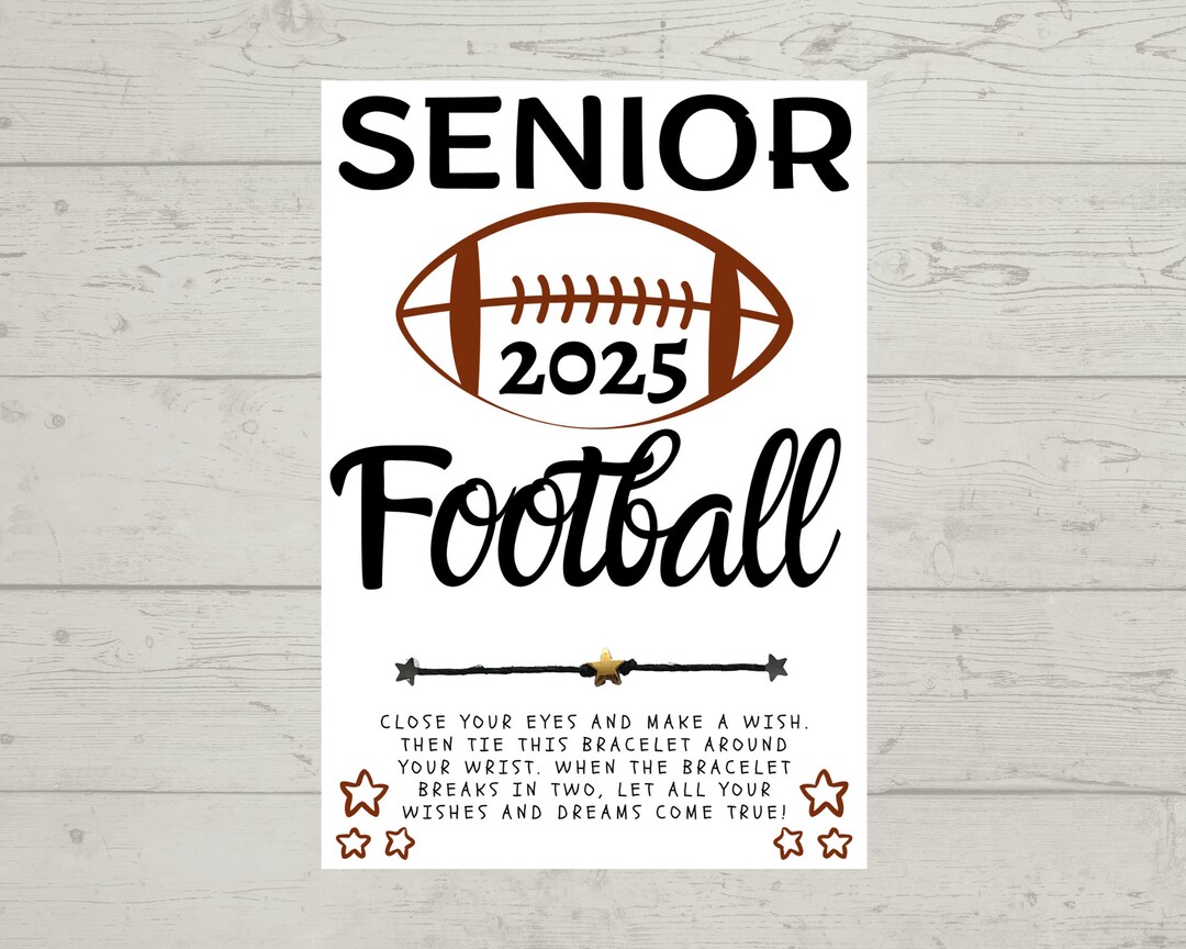 SENIOR 2025 Football Wish Bracelet, Wish Bracelet Party Favor, Wish ...