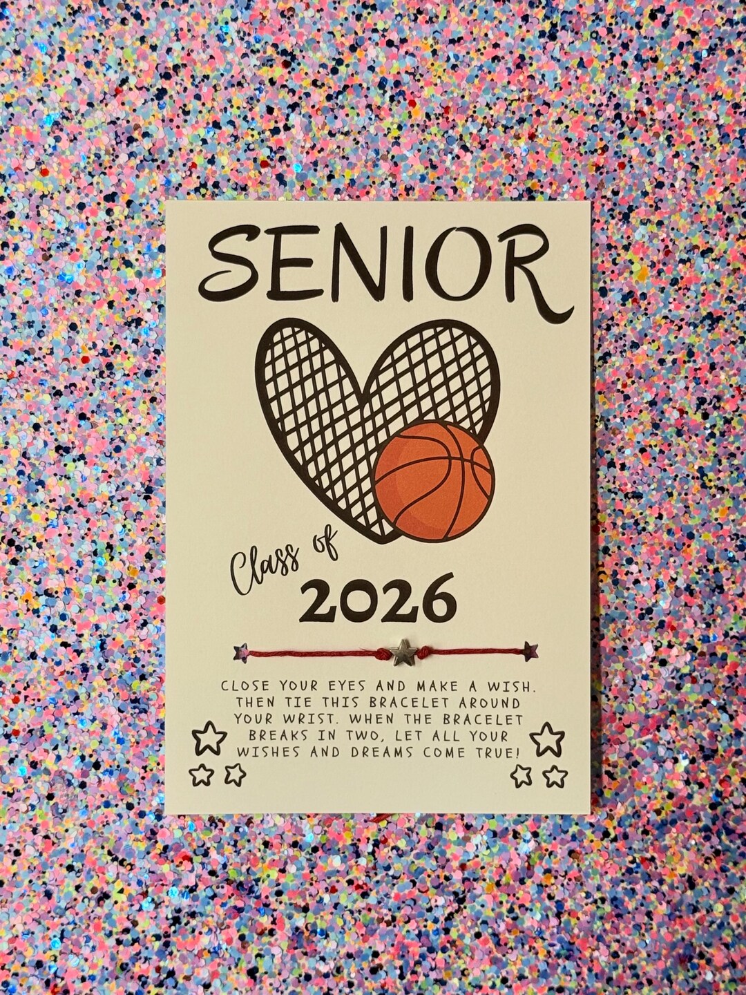 Basketball SENIOR Class of 2025 Wish Bracelet, Grad Party Favor ...