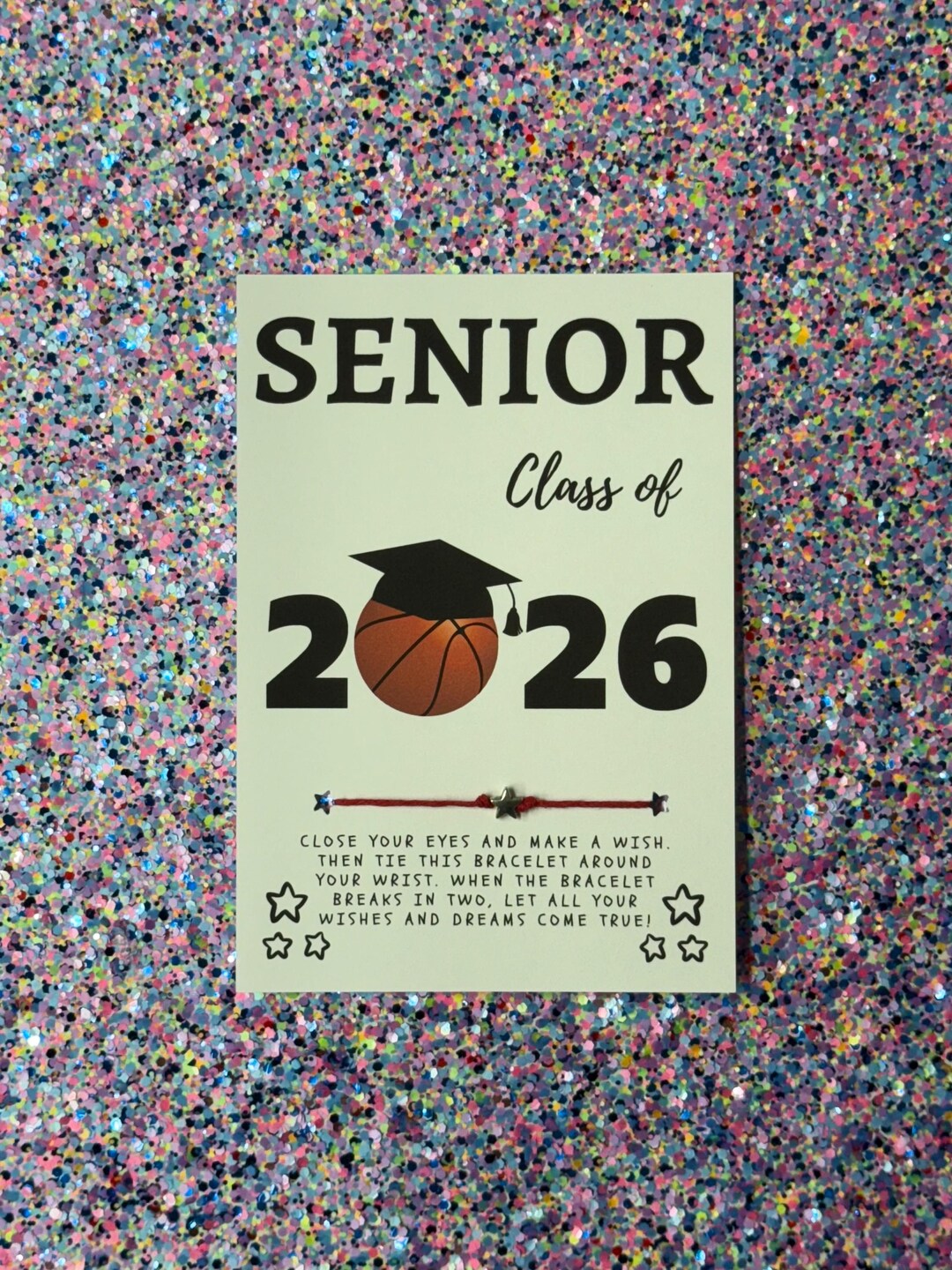SENIOR Class of 2025 Basketball Wish Bracelet, Grad Party Favor ...