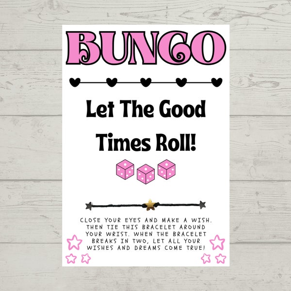 Bunco Wish Bracelet, Bunco Gift, Wish Bracelet, Gift, Bunco Night Gift, Bunco Party Favor, Let the Good Times Roll, Make a Wish, Party Favor