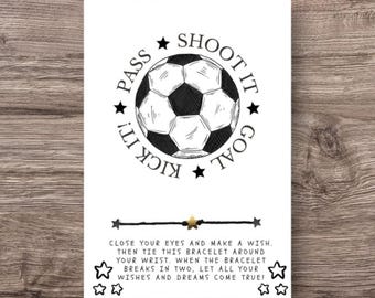Soccer, Soccer Card, Soccer Wish Bracelet, Soccer Player Gift, Soccer Bracelet, Soccer Team Gift, End Of Soccer Gift, Sorts Gift