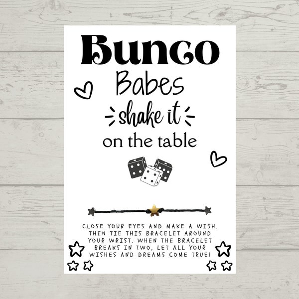 Bunco Babes shake it on the table Wish Bracelet, Bunco Gift, Bunco Babe Wish Bracelet, Wish Bracelet, Bunco Night Gift, Bunco Party Favor