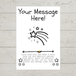 Shooting Star Wish Bracelet Make a Wish Birthday Gift Thank You Party Favor Gift/PresentShooting Star ThemePersonalize Message Card