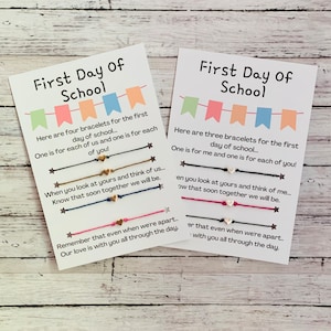 Mommy and Daddy Back To School Bracelets,  First Day of School Bracelets Set Of 2,3,4, Or 5, Back To School Family Matching Bracelets