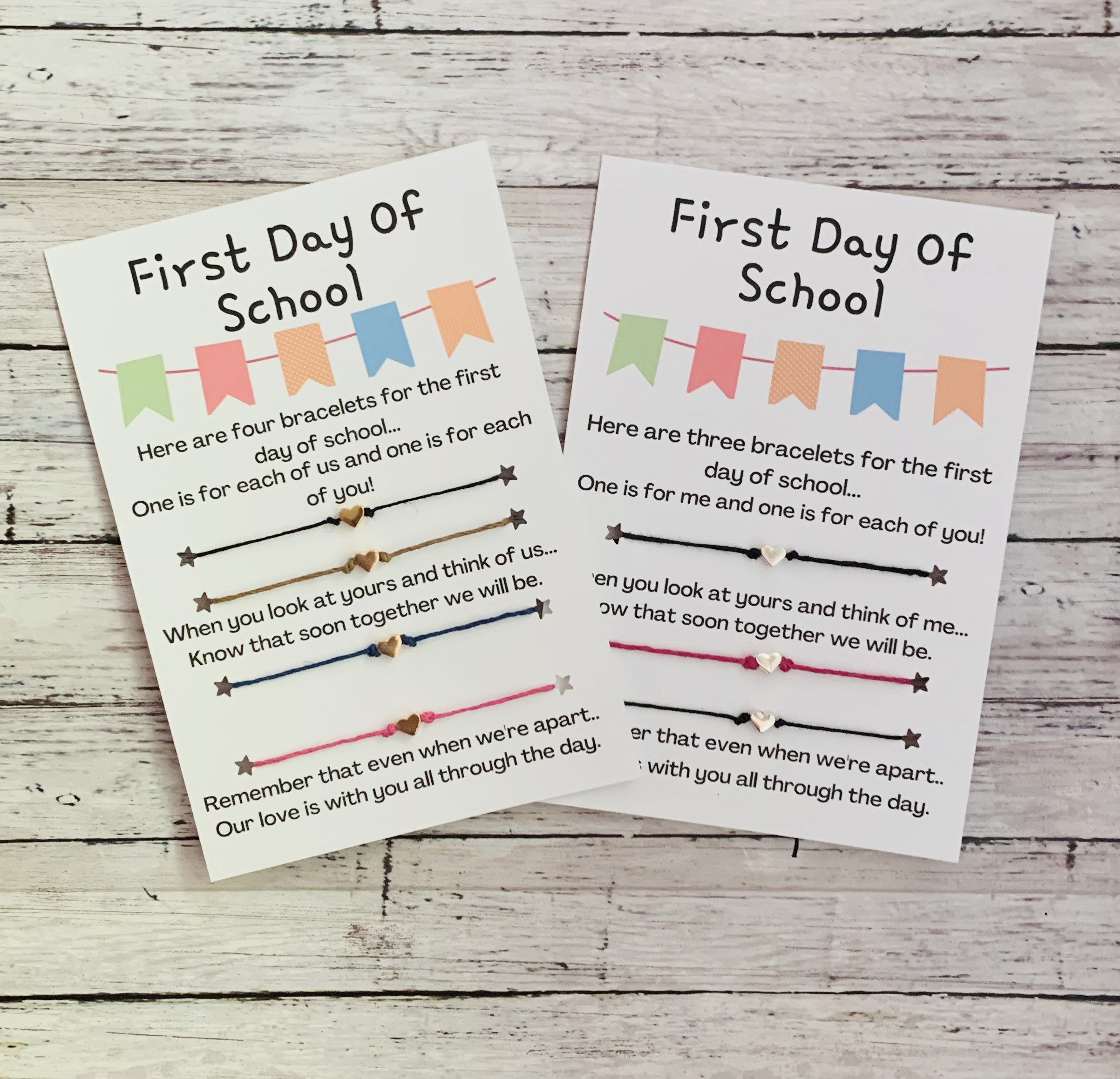 Mommy and Daddy Back To School Bracelets,  First Day of School Bracelets Set Of 2,3,4, Or 5, Back To School Family Matching Bracelets