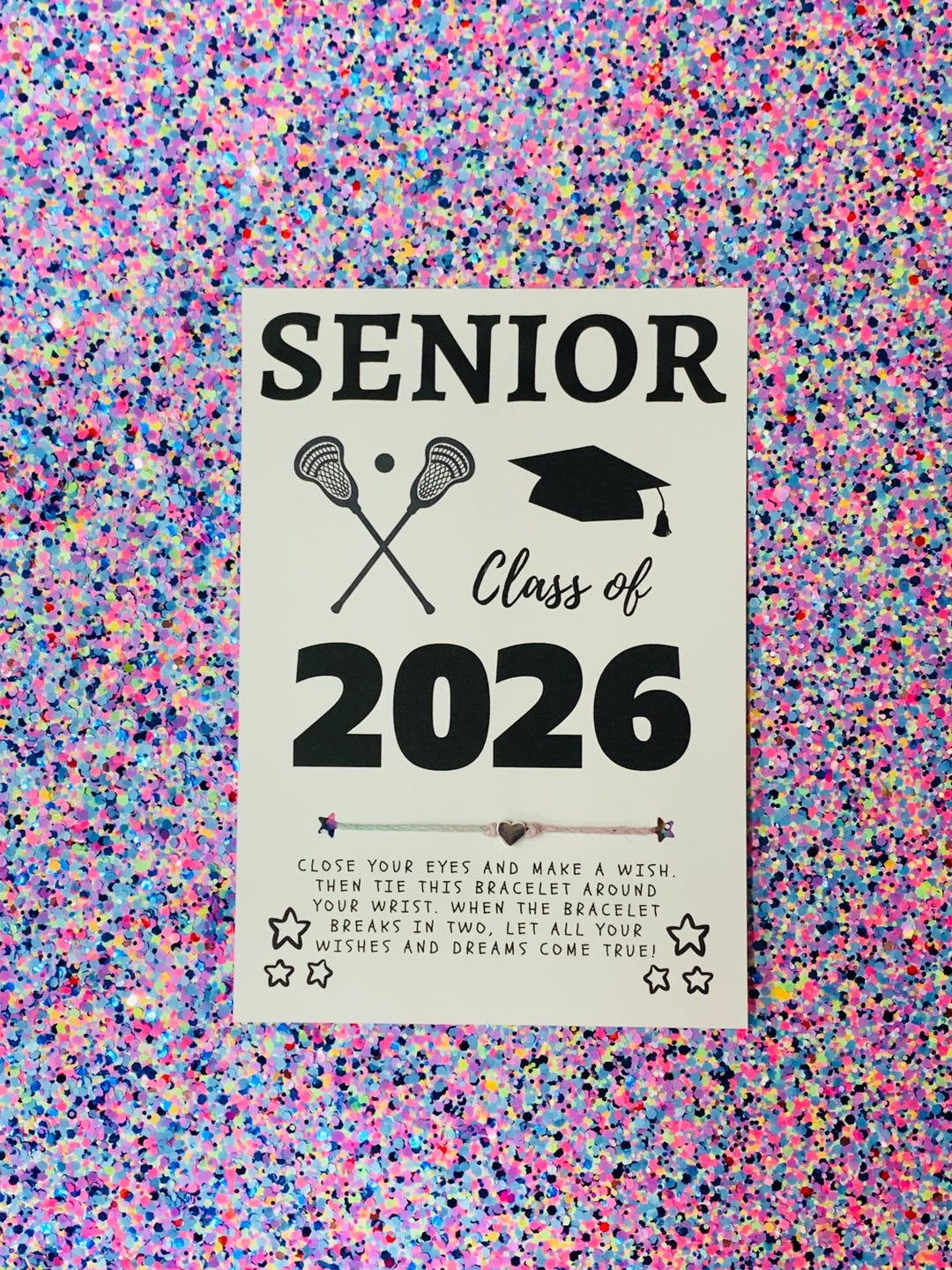 SENIOR Class of 2026 Lacrosse Wish Bracelet, Grad Party Favor, Graduate ...