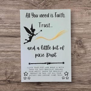 Fairy Dust Wish, Pixie Dust wish bracelet, Fairy Wish, Party Favor, Wish Bracelet, Gift, Gift Card Personalize