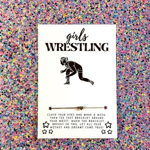 Lucha libre femenina, Regalo de lucha libre femenina, Tarjeta de lucha libre femenina, Pulsera de los deseos, Recuerdo de fiesta de lucha libre, Lucha libre de último año, Pulsera de lucha libre imagen 9