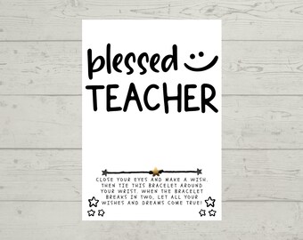 Teacher Wish Bracelet: Hemp Cord Gratitude Gift