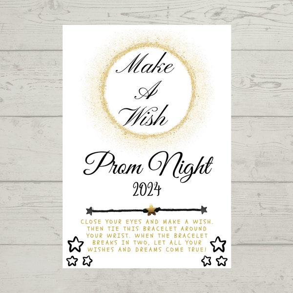 Prom 2024 Gift, Wish Bracelet, Make A Wish, Junior-Senior High School Dance, Party Favor, Prom Night Gift,  Prom Wish Bracelet, Make a Wish