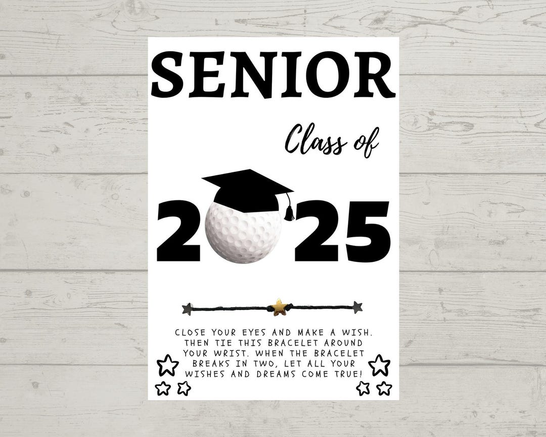 SENIOR Class of 2026 Golf Wish Bracelet Grad Party Favor, Graduate ...