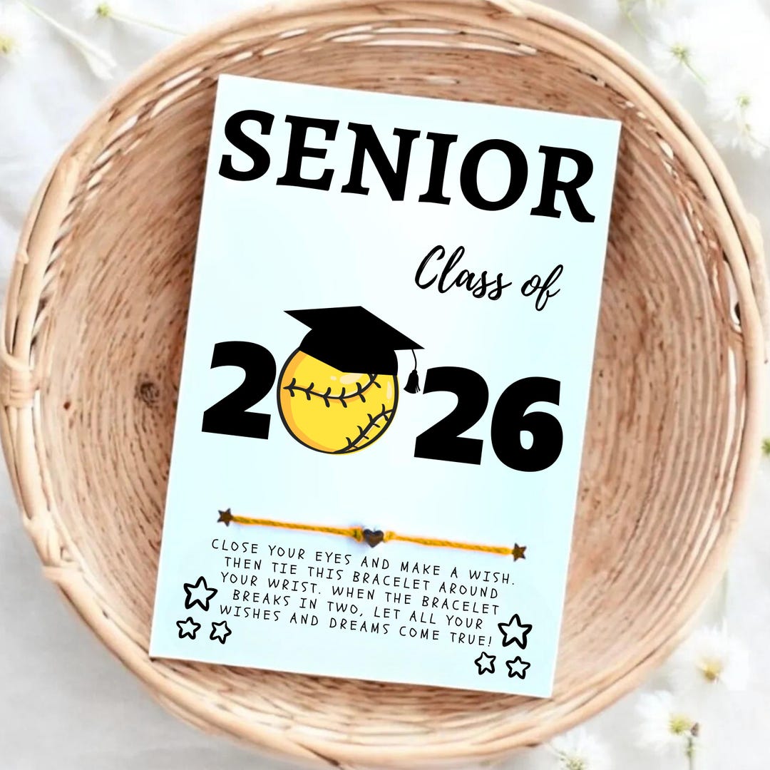 Softball Senior 2026 Wish Bracelet: Graduation Party Favor - Etsy