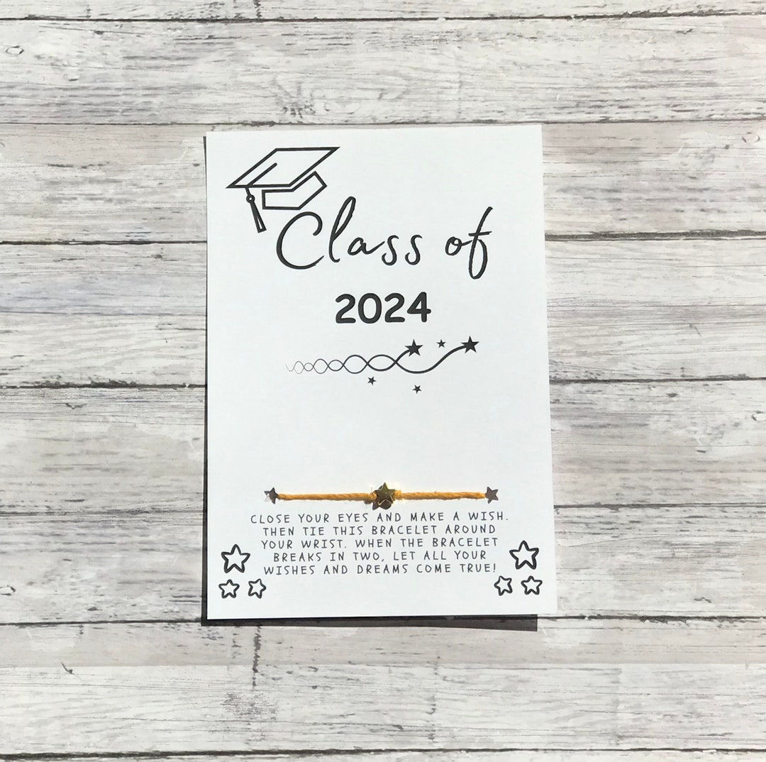 Class of 2024 Graduate Gift Wish Bracelet Graduation Card Graduating ...