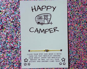 Happy Camper Wish Bracelet: Friendship Camping Party Favor