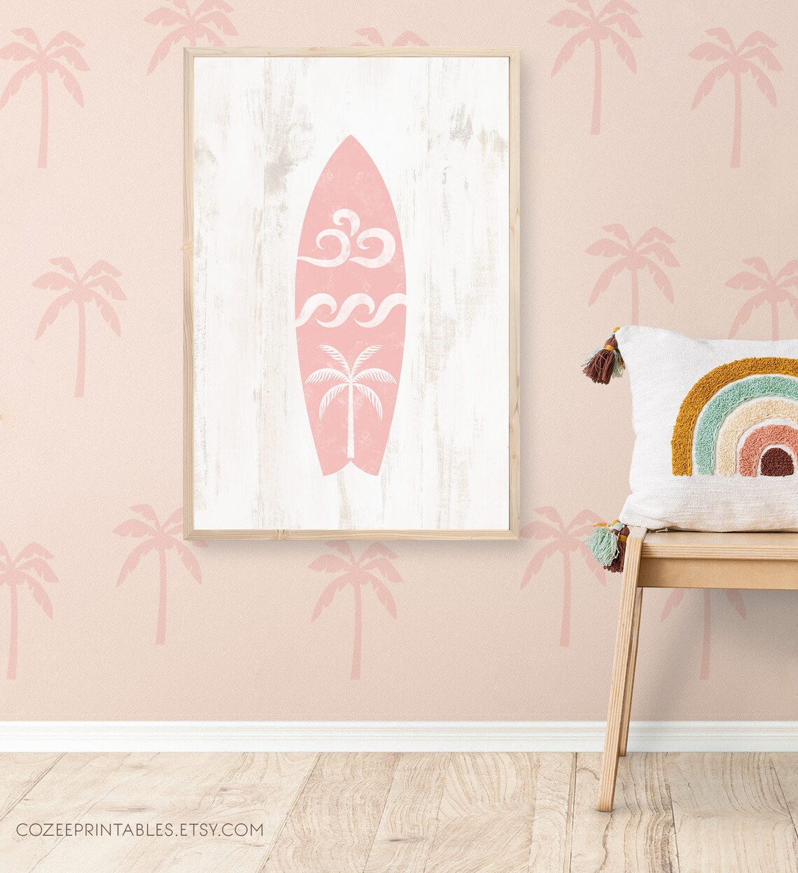 Surfboard Nursery Wall Art, Printable pray for Surf Girls Room Wall