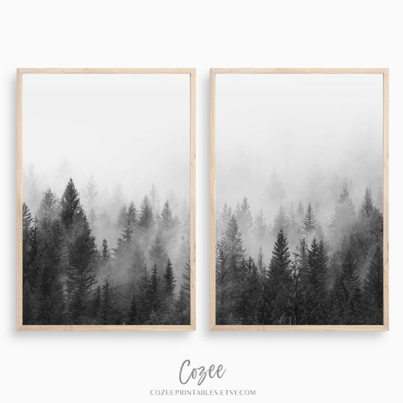 Forest Wall Art Printable Wall Art Set Photography Wall | Etsy