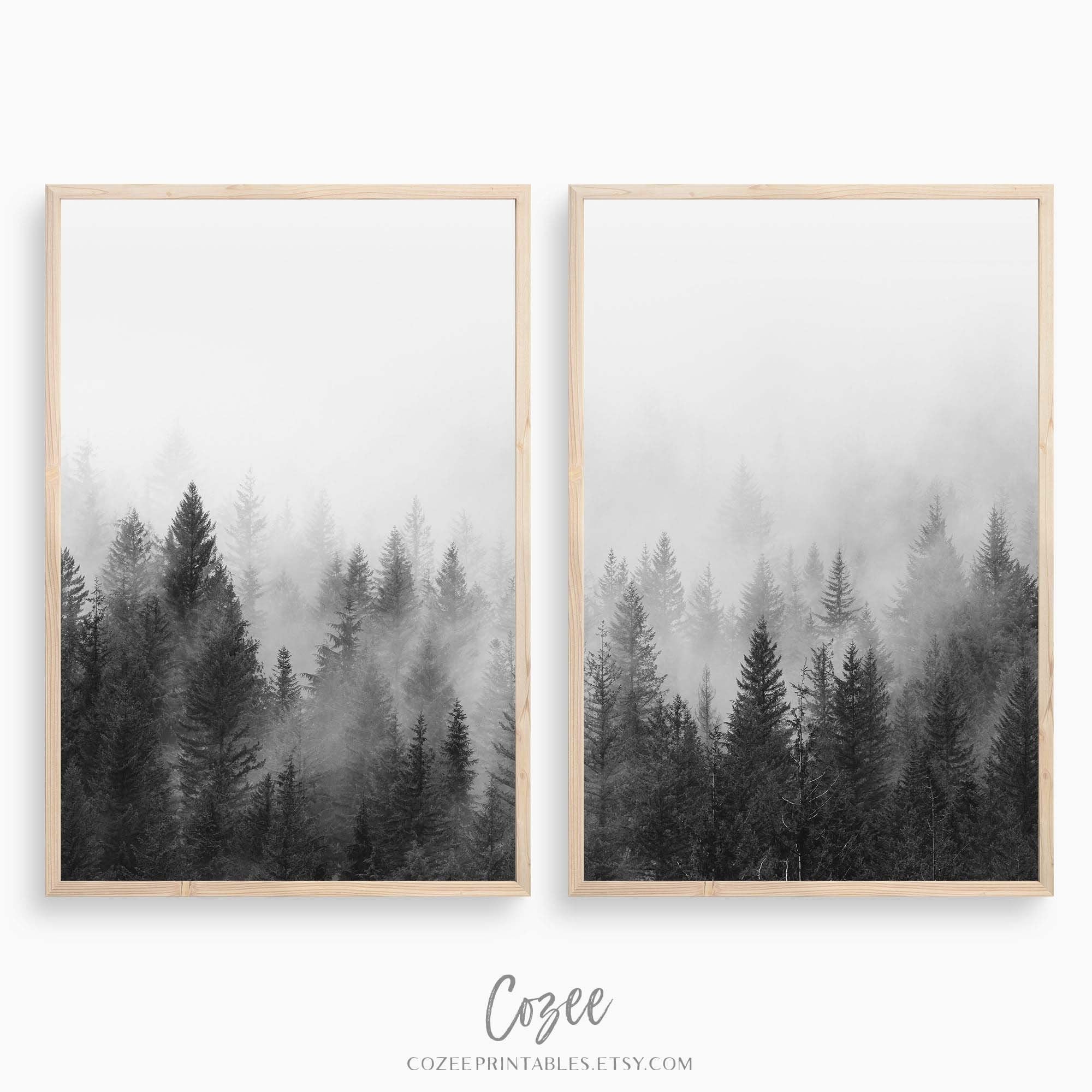 Forest Wall Art Printable Wall Art Set Photography Wall - Etsy