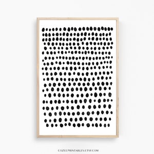 Modern Abstract Art, Printable Wall Decor, Neutral, Black and White, Pattern, Abstract Dots Art Prints, Minimalist, Digital, Ink Art