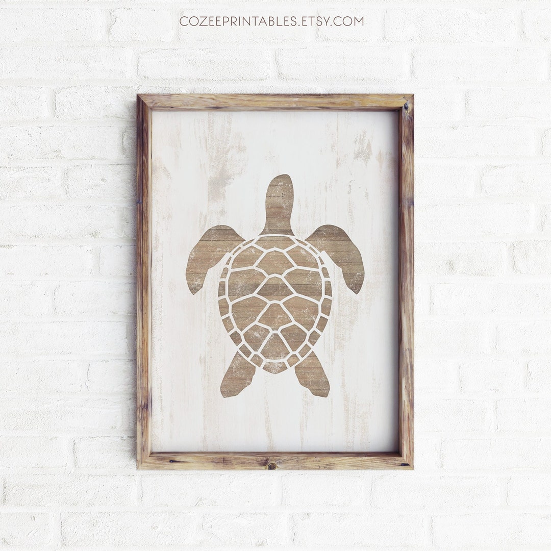 Sea Turtle Coastal Wall Art, Printable Sea Turtle Wall Art, Kids Room ...