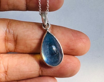 Natural  Aquamarine 925 Sterling Silver Pendant | Aquamarine Jewelry |Gift for Her | Aquamarine Crystal | Healing Gemstone