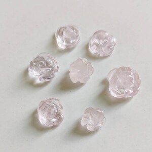 Morganite Flower Carving Gemstone Beads | Morganite Carved 7 Piece Lot | Loose Gemstone | 10 X 7 MM | 12 carat | Undrilled Flower Carving