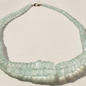 4 to 11 MM Natural Aquamarine tyre Faceted Beads | 16 Inches Strand  | Aquamarine Faceted Beads | Healing Gemstone | Aquamarine