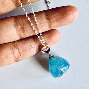 Aquamarine Carved Sterling Silver Pendant | Aquamarine Jewelry | Unusual Pendant | Handmade Aquamarine Pendant | Healing Gemstone