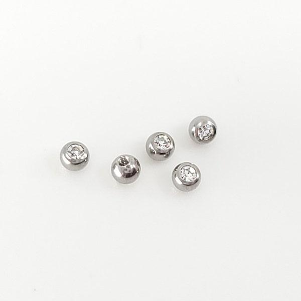 16G Screw Ball replacement #Sugical Steel ball with CZ paved #Ball Size: 3mm #Sold by PIECE #Ball itself