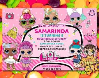 Lol Surprise Dolls Invitation Etsy