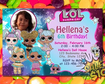 Lol Doll Invitation Etsy