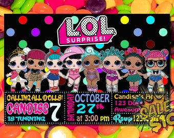 Invitation De Poupee Lol Etsy Invitation De Poupee Lol Etsy