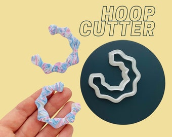 Wiggly hoop cutter, abstract hoop polymer clay cutter