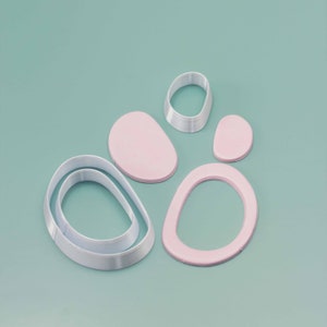 Organic shape polymer clay cutters, oval polymer clay cutters, organic hoop clay cutters, round cutters, polymer clay tools, fimo cutters