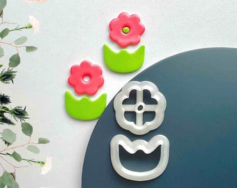 Set flower leaves cutters for clay, flower earring cutters, sharp cutters