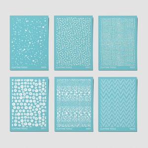 Set of 6 Dotted Silkscreens for polymer clay,  silkscreen for polymer clay, dotted stencil for clay, silkscreen stencils for polymer clay